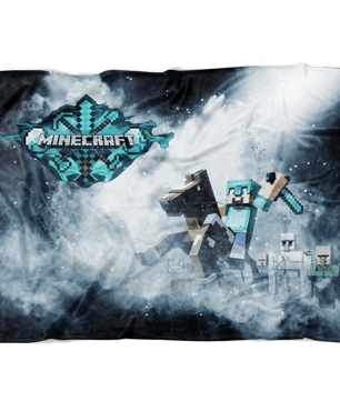 Minecraft Fleece Blanket Steve Diamond Black Blanket LS0756 - Lusy Store