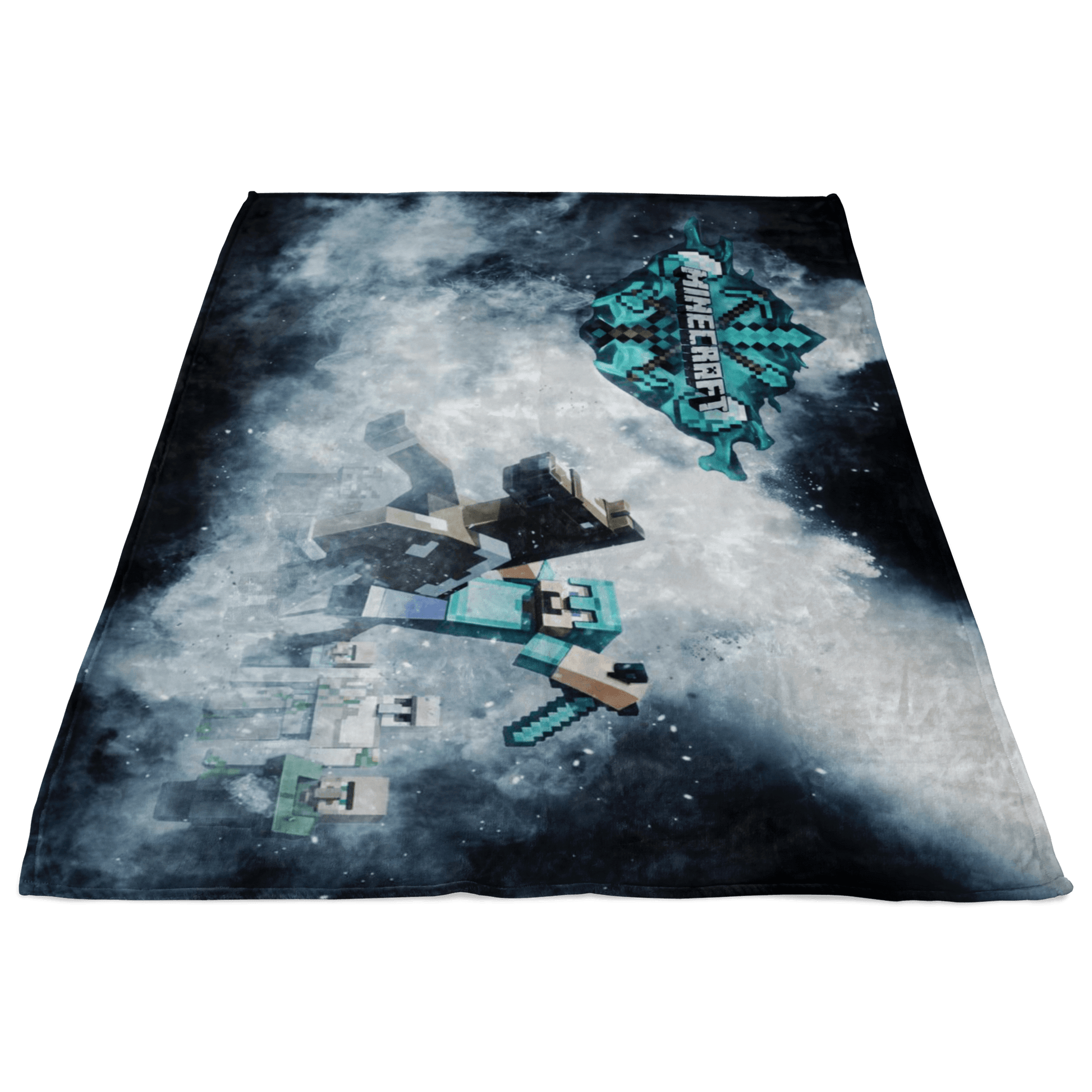 Minecraft Fleece Blanket Steve Diamond Black Blanket LS0756 - Lusy Store