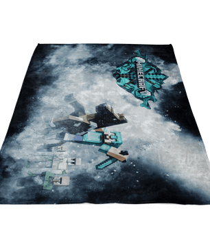 Minecraft Fleece Blanket Steve Diamond Black Blanket LS0756 - Lusy Store