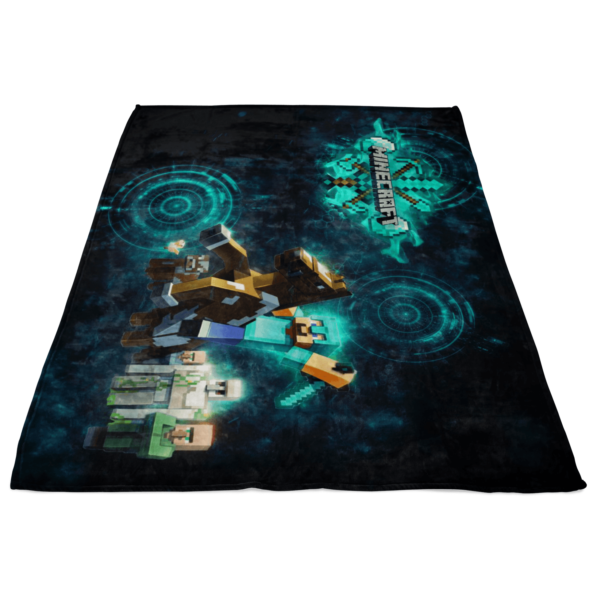 Minecraft Fleece Blanket Steve Diamond Black Blanket LS0763 - Lusy Store