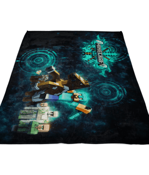 Minecraft Fleece Blanket Steve Diamond Black Blanket LS0763 - Lusy Store