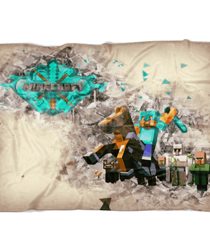 Minecraft Fleece Blanket Steve Diamond Brown Blanket LS0714 - Lusy Store