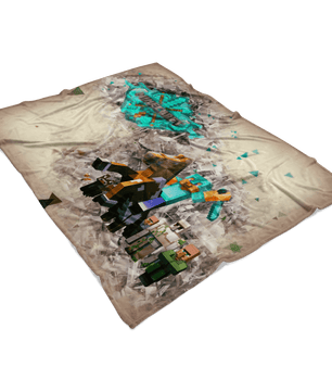Minecraft Fleece Blanket Steve Diamond Brown Blanket LS0714 - Lusy Store