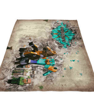Minecraft Fleece Blanket Steve Diamond Brown Blanket LS0714 - Lusy Store