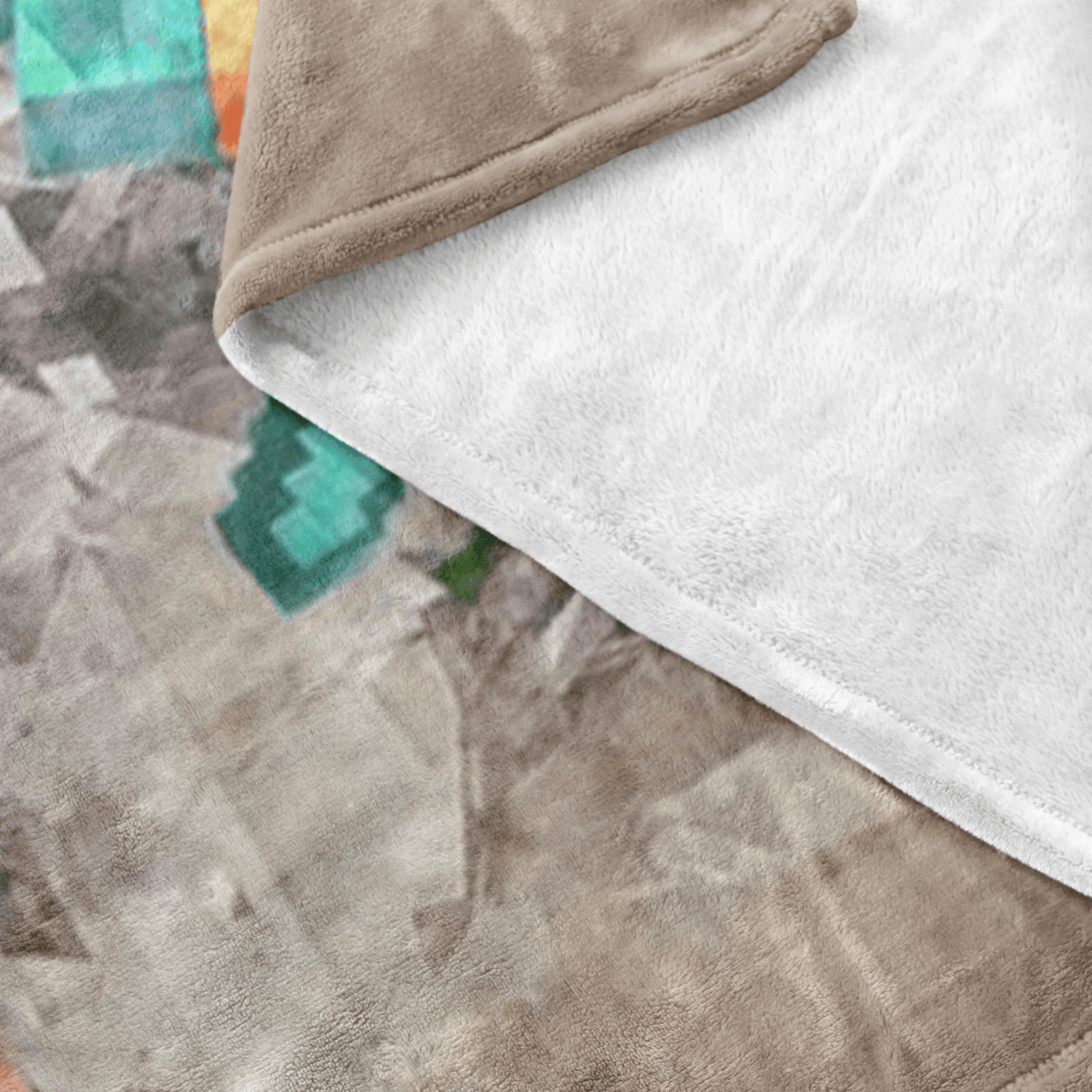 Minecraft Fleece Blanket Steve Diamond Brown Blanket LS0714 - Lusy Store