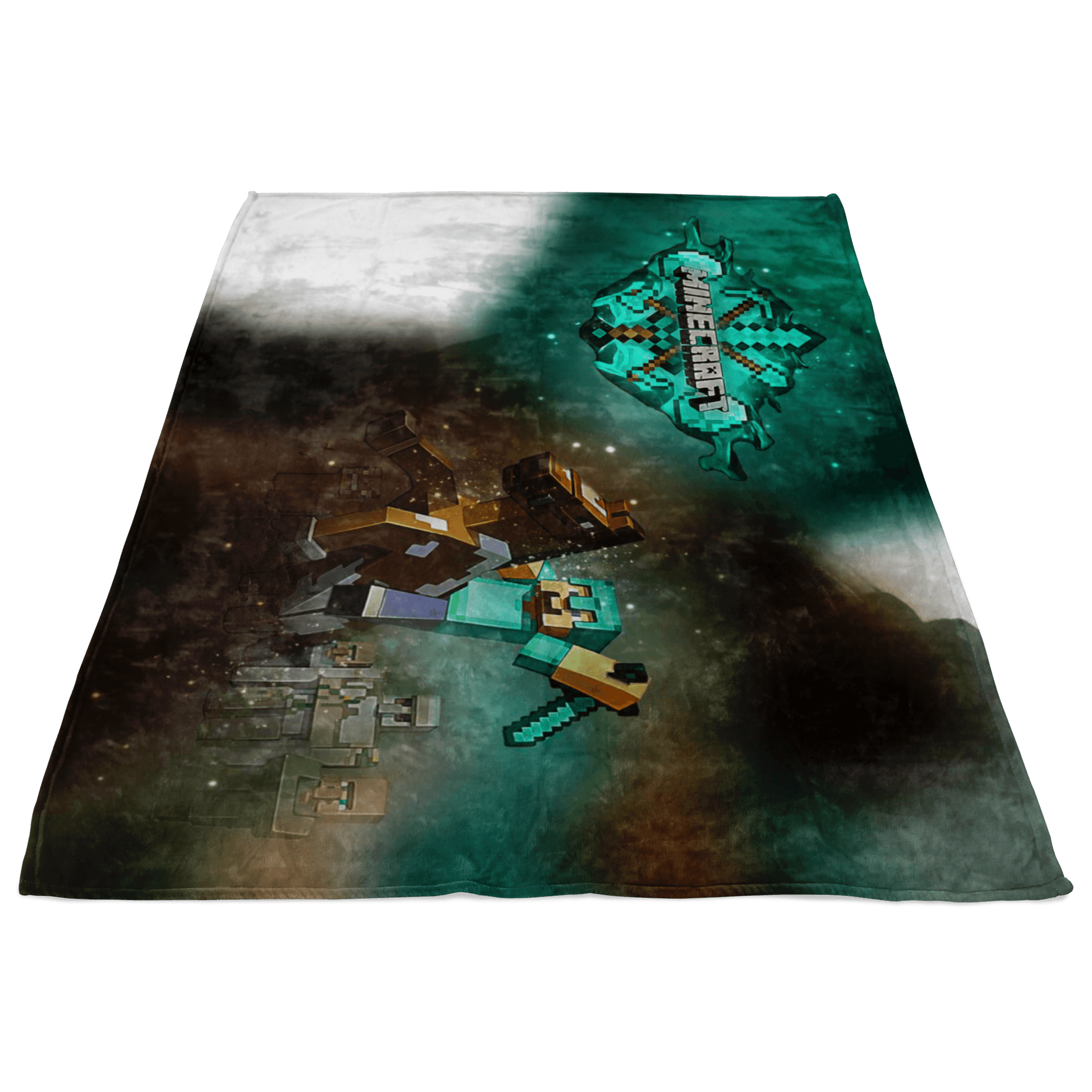 Minecraft Fleece Blanket Steve Diamond Colorful Blanket LS0721 - Lusy Store