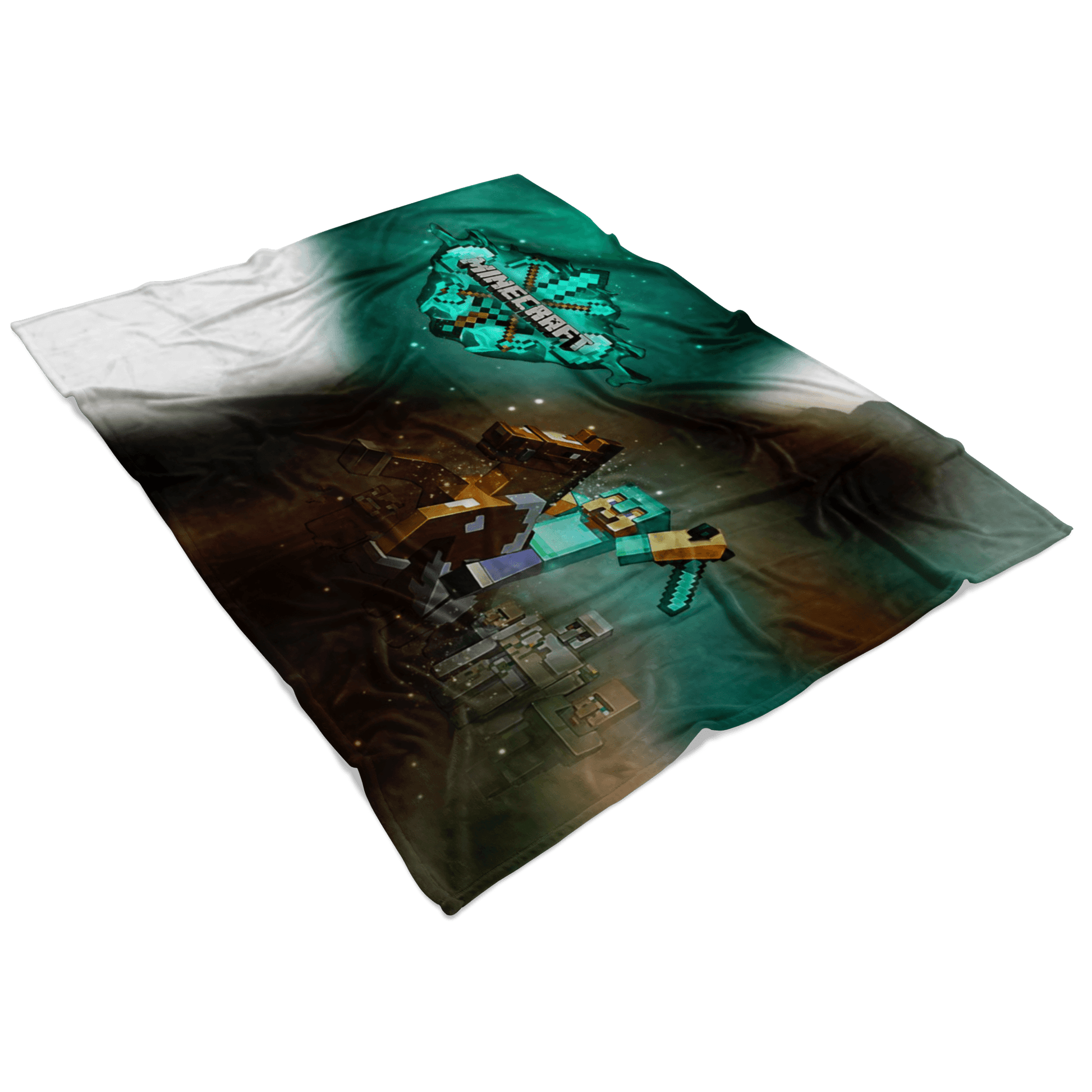 Minecraft Fleece Blanket Steve Diamond Colorful Blanket LS0721 - Lusy Store