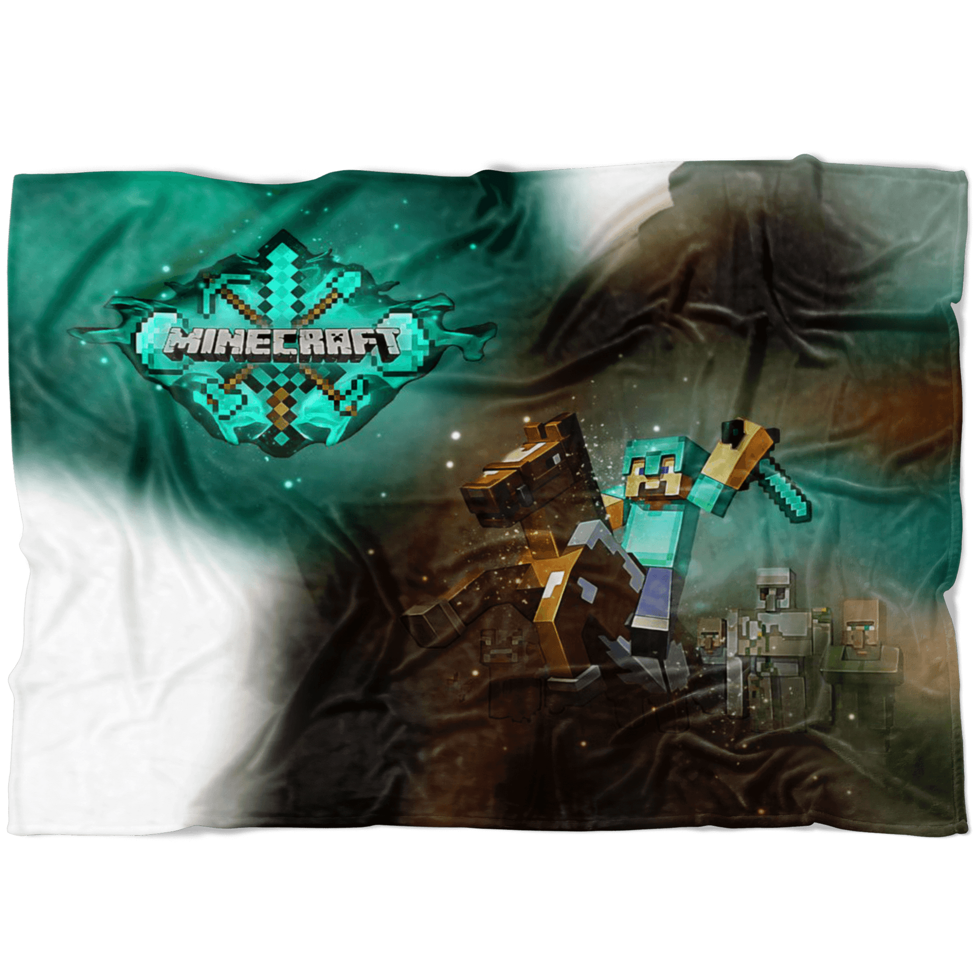 Minecraft Fleece Blanket Steve Diamond Colorful Blanket LS0721 - Lusy Store