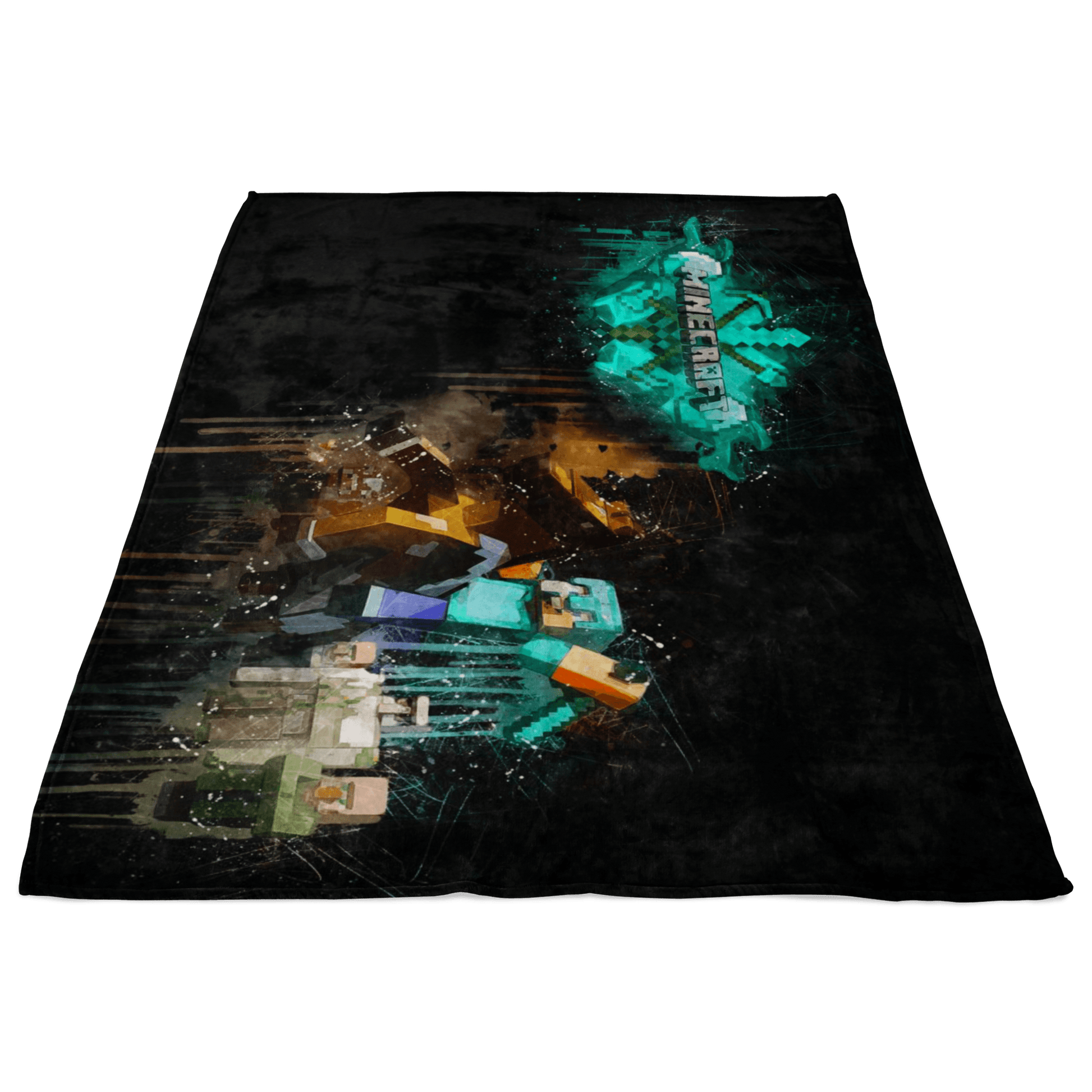Minecraft Fleece Blanket Steve Diamond Colorful Blanket LS0727 - Lusy Store