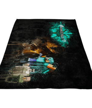 Minecraft Fleece Blanket Steve Diamond Colorful Blanket LS0727 - Lusy Store
