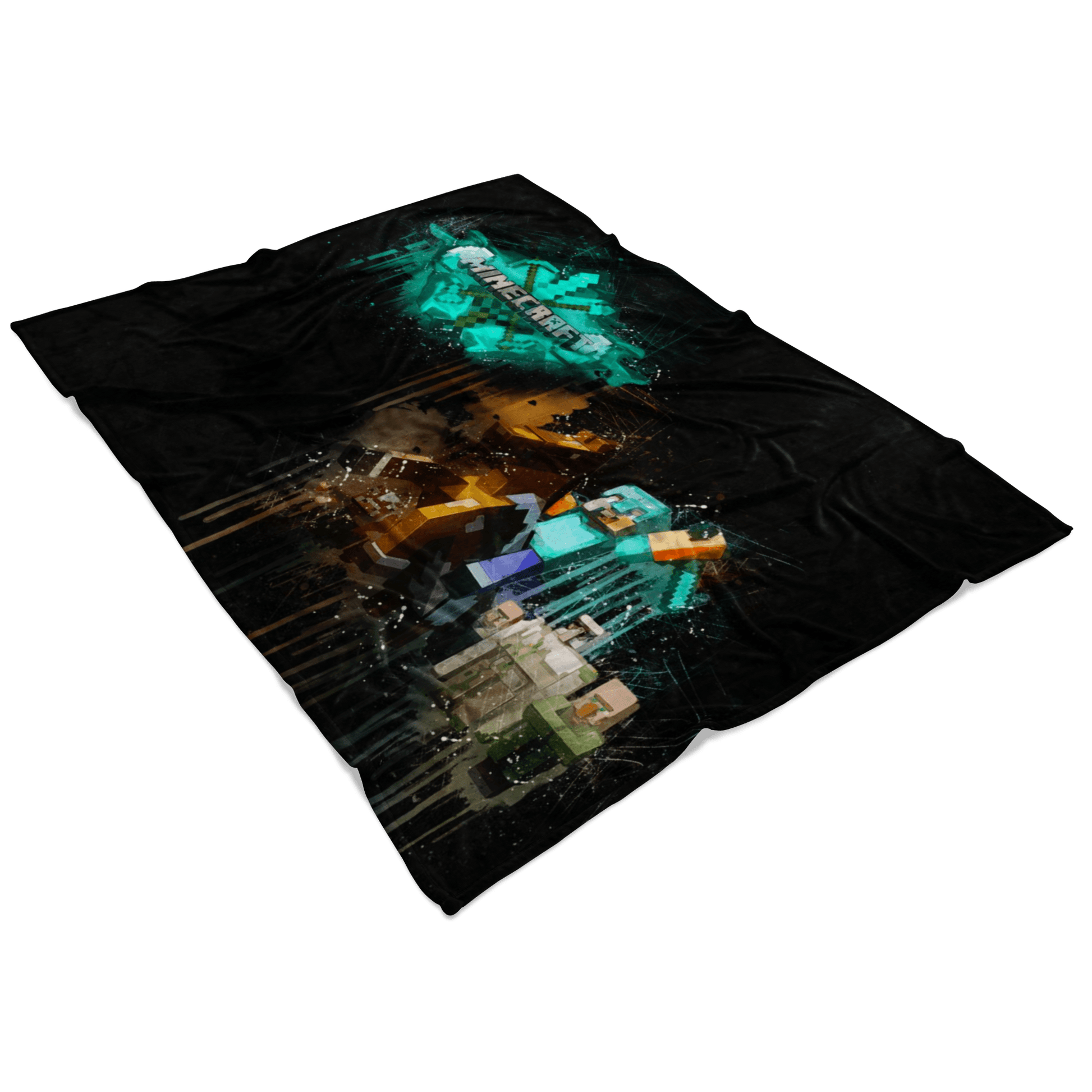 Minecraft Fleece Blanket Steve Diamond Colorful Blanket LS0727 - Lusy Store
