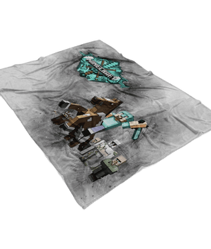 Minecraft Fleece Blanket Steve Diamond Grey Blanket LS0770 - Lusy Store