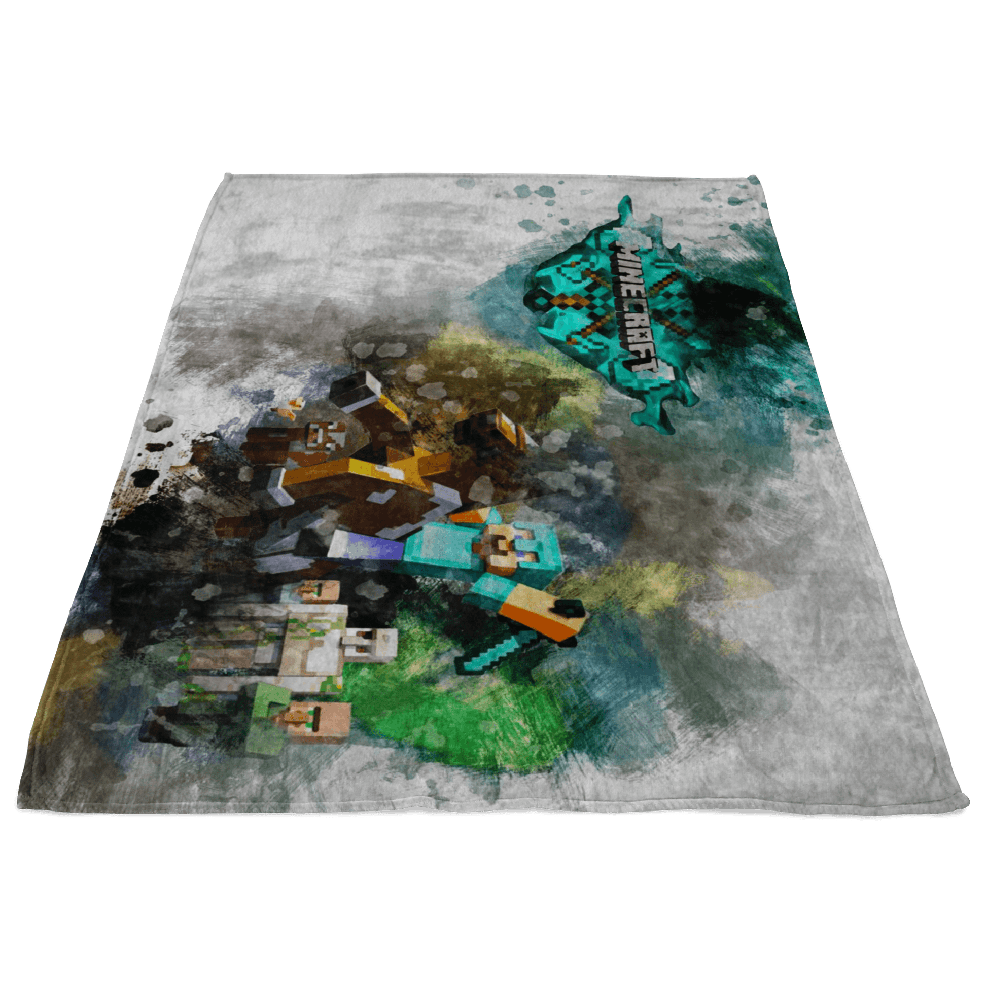 Minecraft Fleece Blanket Steve Diamond Grey Blanket Warm And Super Comfortable Best Gift For Kids LS0777 - Lusy Store
