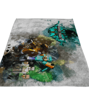 Minecraft Fleece Blanket Steve Diamond Grey Blanket Warm And Super Comfortable Best Gift For Kids LS0777 - Lusy Store