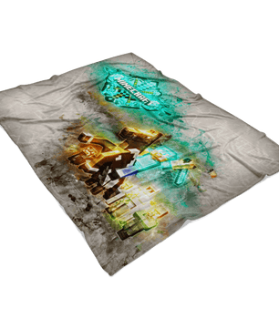 Minecraft Fleece Blanket Steve Diamond Grunge Grey Blanket - Lusy Store