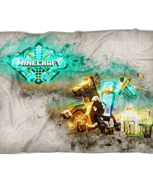 Minecraft Fleece Blanket Steve Diamond Grunge Grey Blanket - Lusy Store