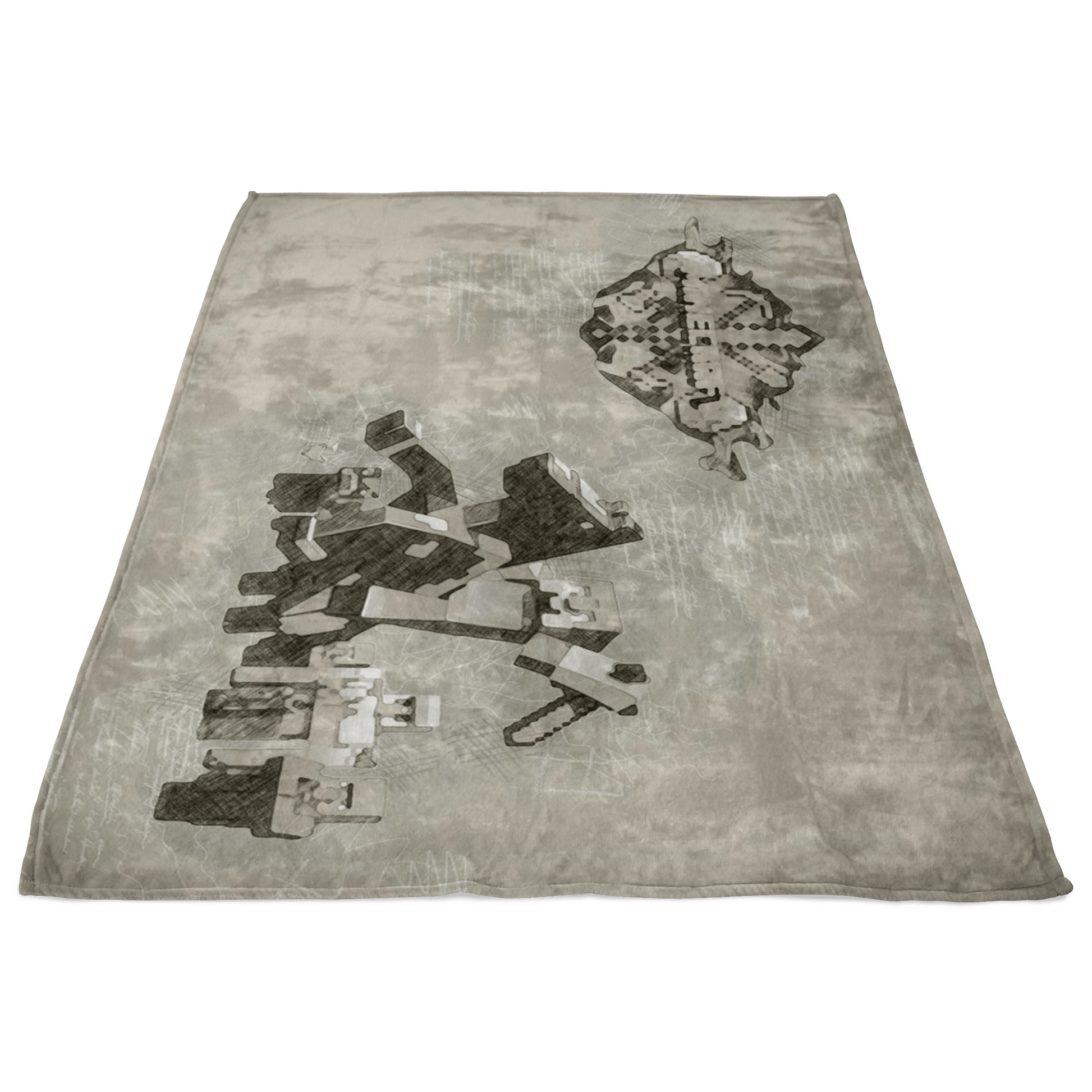 Minecraft Fleece Blanket Steve Diamond Leonardo Grey Blanket - Lusy Store