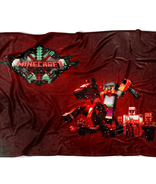Minecraft Fleece Blanket Steve Diamond Magic Night Red Blanket - Lusy Store