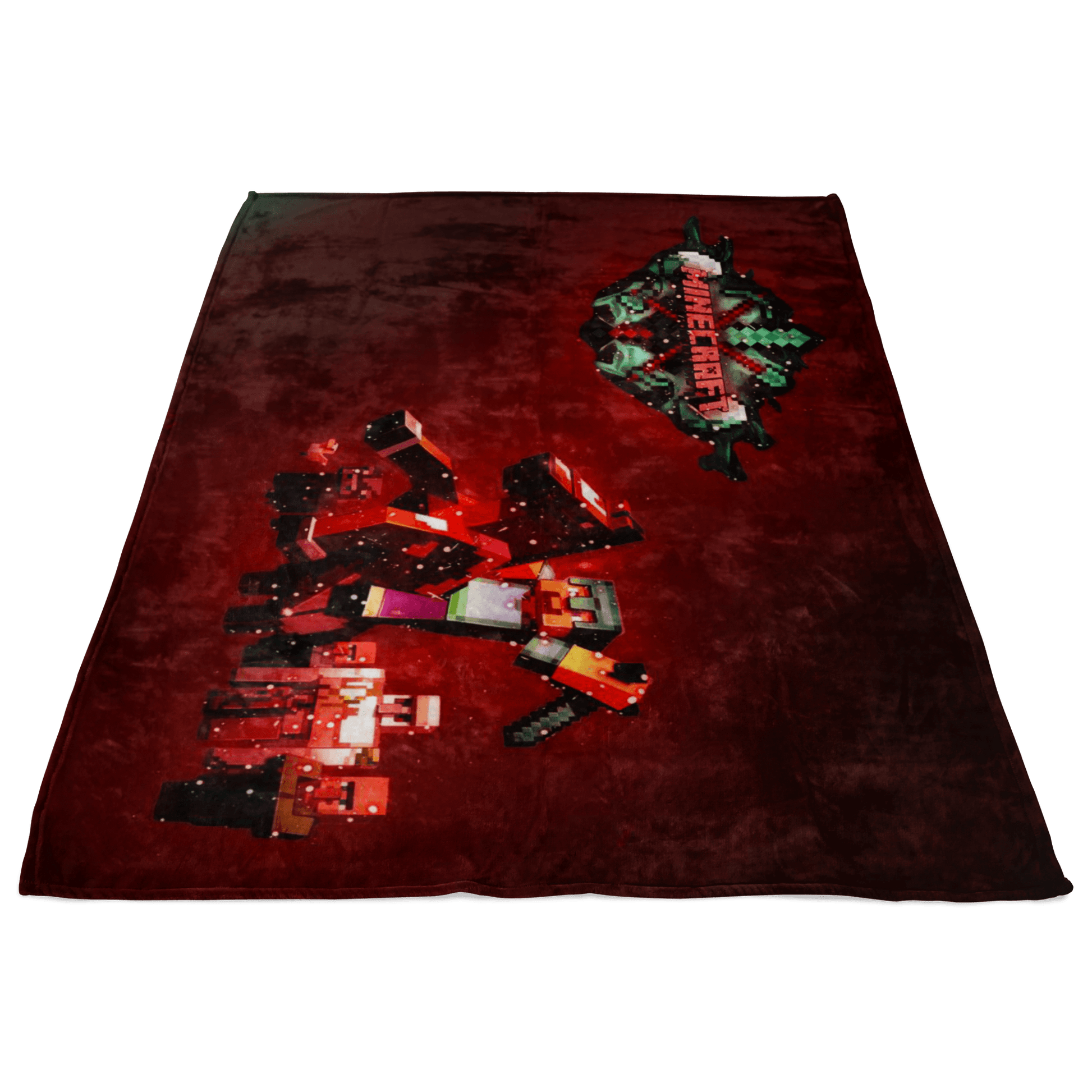 Minecraft Fleece Blanket Steve Diamond Magic Night Red Blanket - Lusy Store
