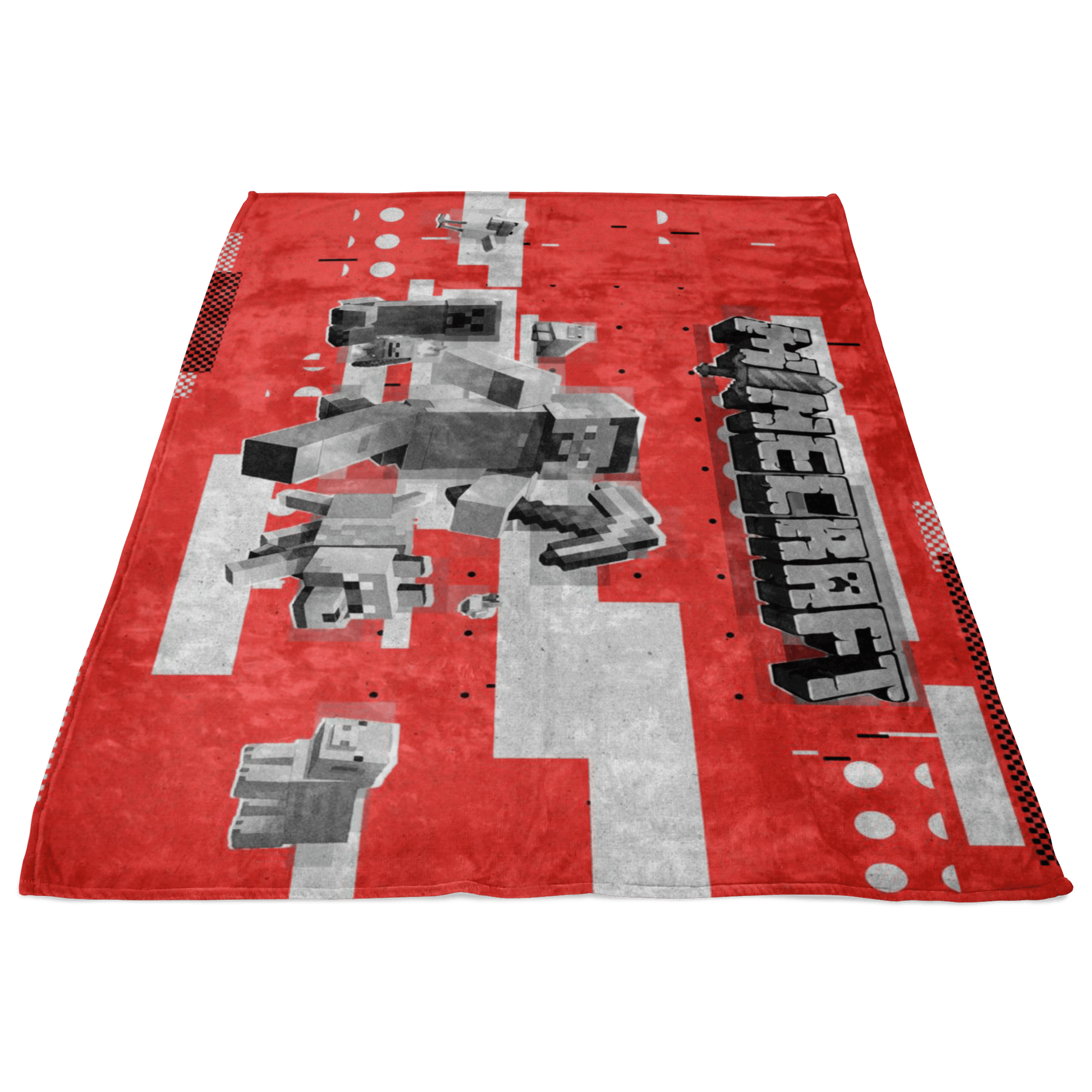 Minecraft Fleece Blanket Steve Diamond Modern Red Blanket - Lusy Store