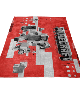 Minecraft Fleece Blanket Steve Diamond Modern Red Blanket - Lusy Store