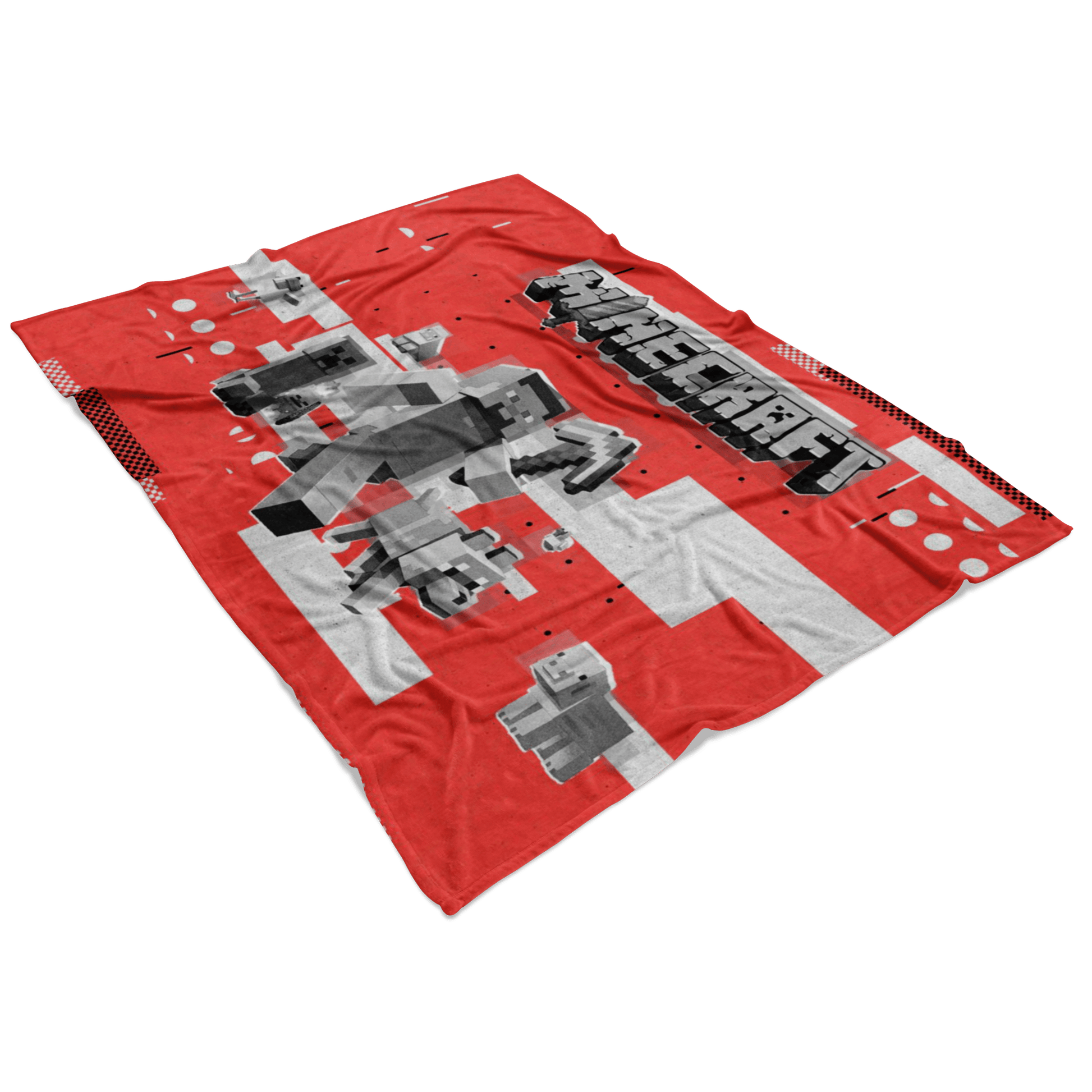 Minecraft Fleece Blanket Steve Diamond Modern Red Blanket - Lusy Store