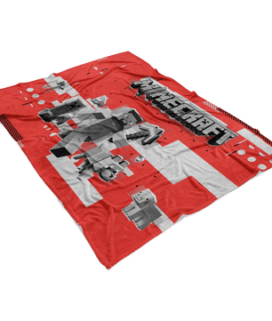 Minecraft Fleece Blanket Steve Diamond Modern Red Blanket - Lusy Store