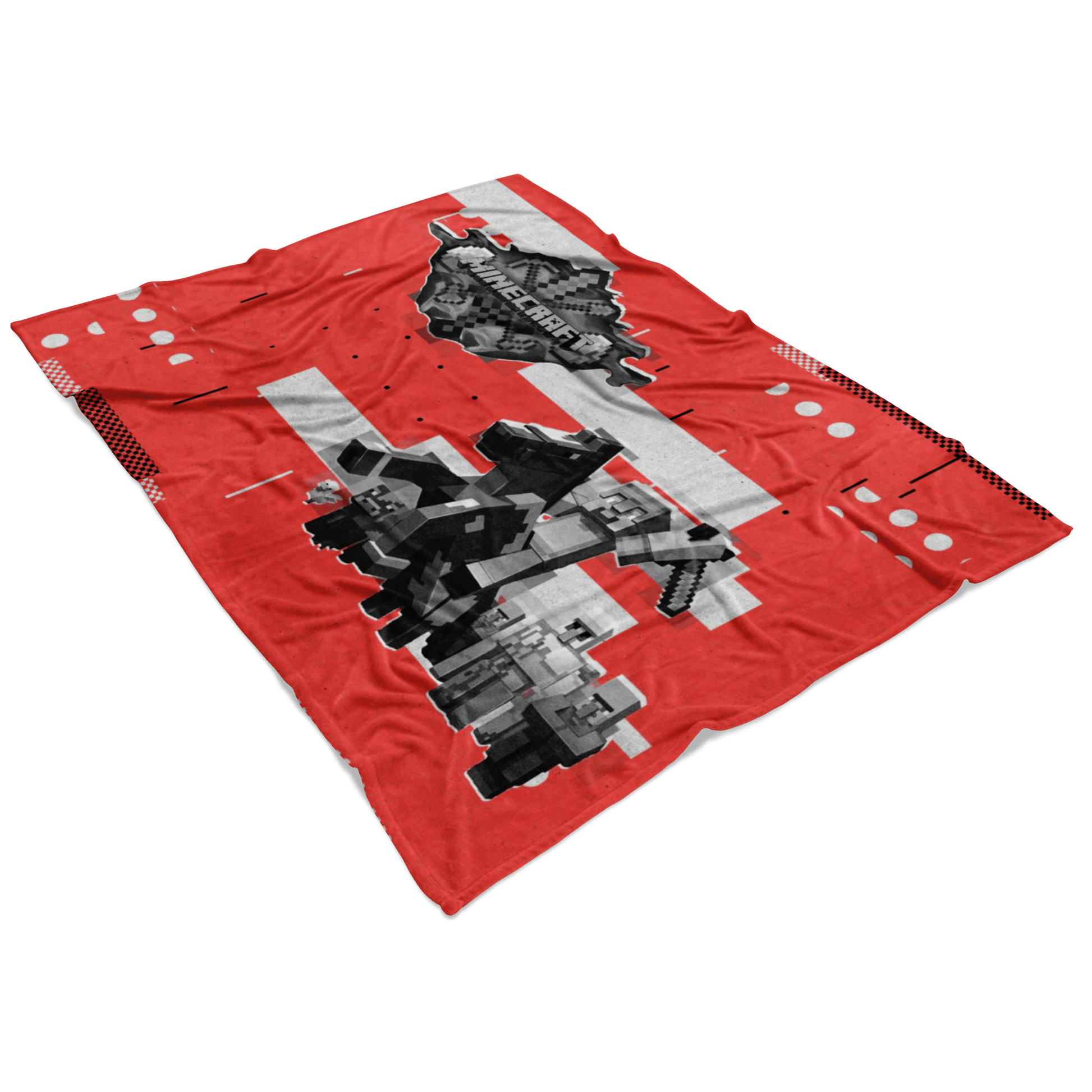 Minecraft Fleece Blanket Steve Diamond Modern Red Blanket - Lusy Store