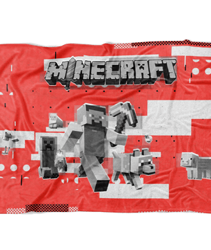Minecraft Fleece Blanket Steve Diamond Modern Red Blanket - Lusy Store
