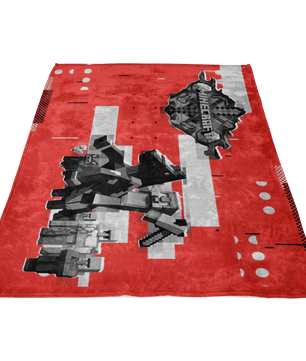 Minecraft Fleece Blanket Steve Diamond Modern Red Blanket - Lusy Store