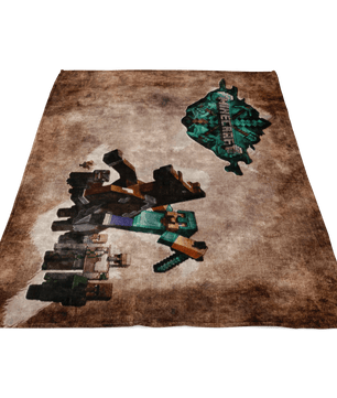 Minecraft Fleece Blanket Steve Diamond Oil Painting Brown Blanket - Lusy Store