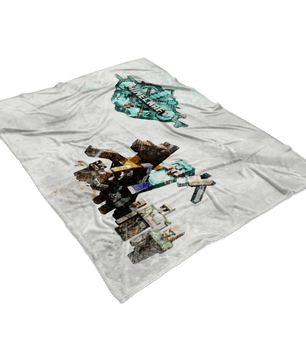 Minecraft Fleece Blanket Steve Diamond Pencil Watercolor White Blanket - Lusy Store