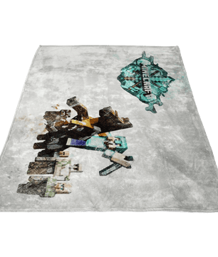 Minecraft Fleece Blanket Steve Diamond Pencil Watercolor White Blanket - Lusy Store