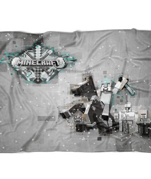 Minecraft Fleece Blanket Steve Diamond Pixels Grey Blanket - Lusy Store