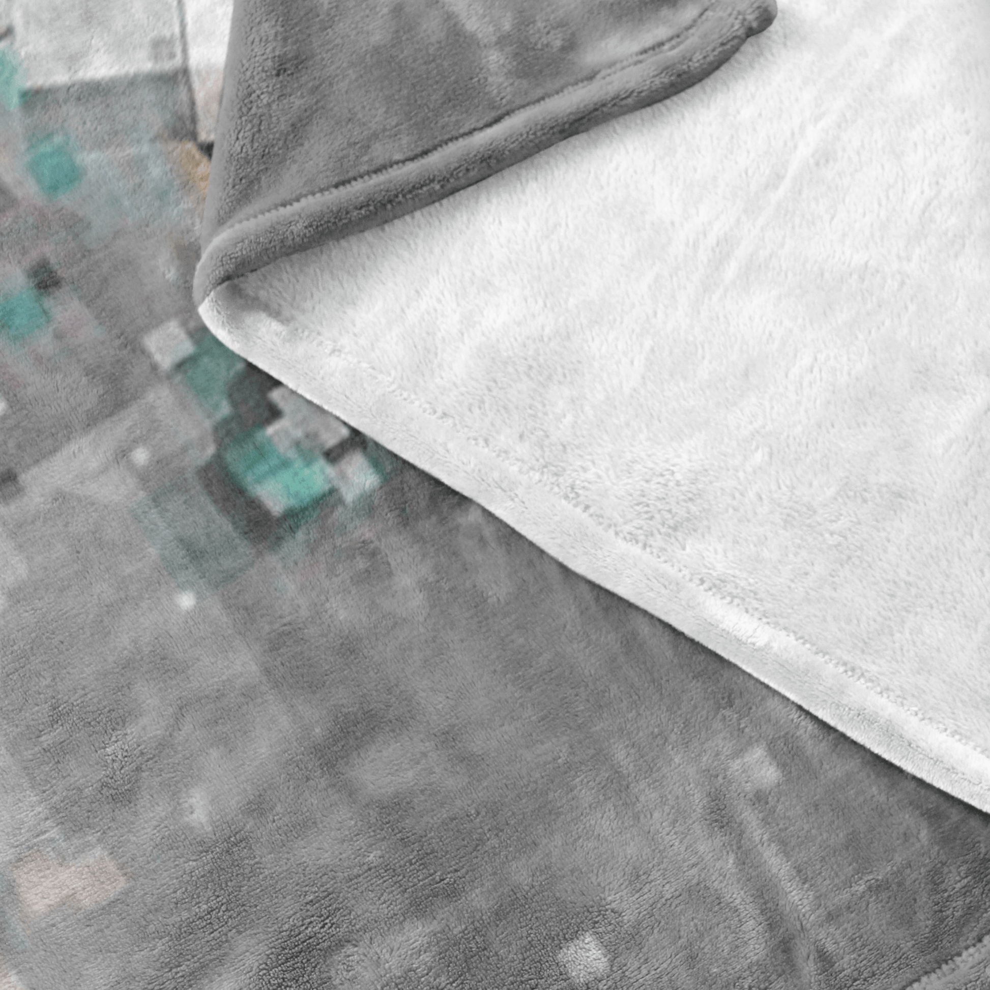 Minecraft Fleece Blanket Steve Diamond Pixels Grey Blanket - Lusy Store