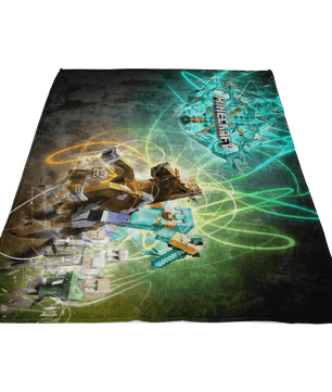 Minecraft Fleece Blanket Steve Diamond Plasma Colorful Blanket - Lusy Store