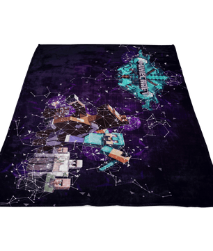 Minecraft Fleece Blanket Steve Diamond Plexus Black Blanket - Lusy Store