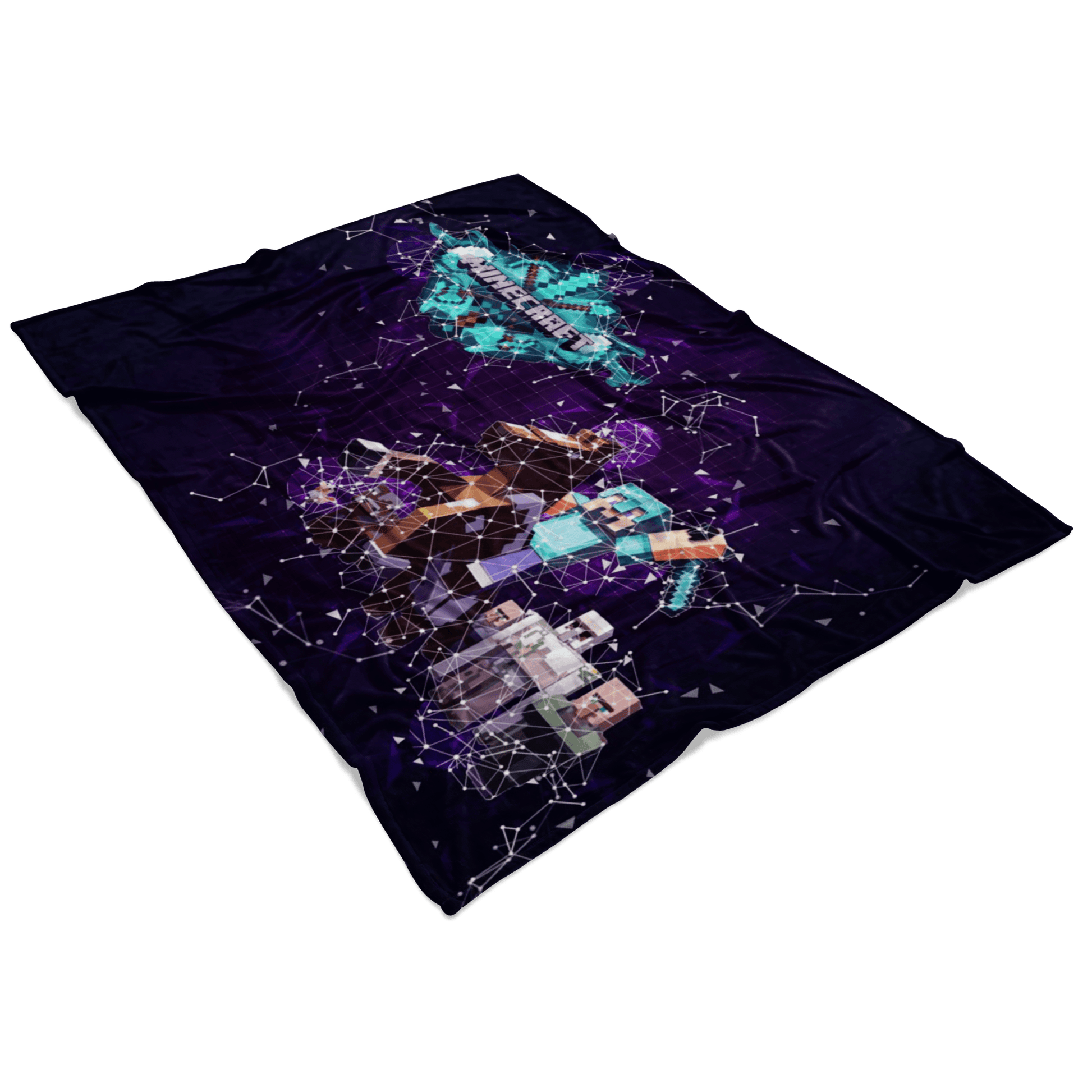 Minecraft Fleece Blanket Steve Diamond Plexus Black Blanket - Lusy Store