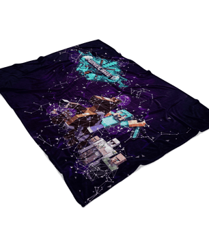 Minecraft Fleece Blanket Steve Diamond Plexus Black Blanket - Lusy Store