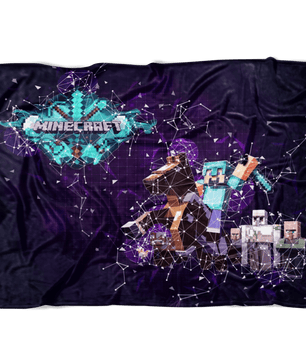 Minecraft Fleece Blanket Steve Diamond Plexus Black Blanket - Lusy Store