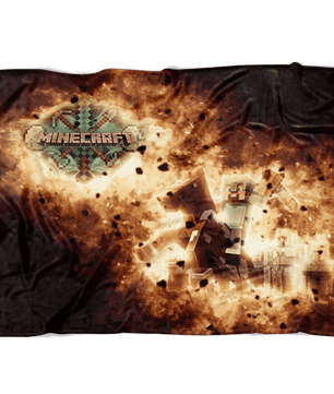 Minecraft Fleece Blanket Steve Diamond Sword Blasting Black Blanket - Lusy Store