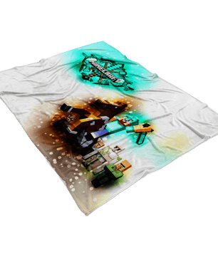 Minecraft Fleece Blanket Steve Diamond Sword Brightum White Blanket - Lusy Store