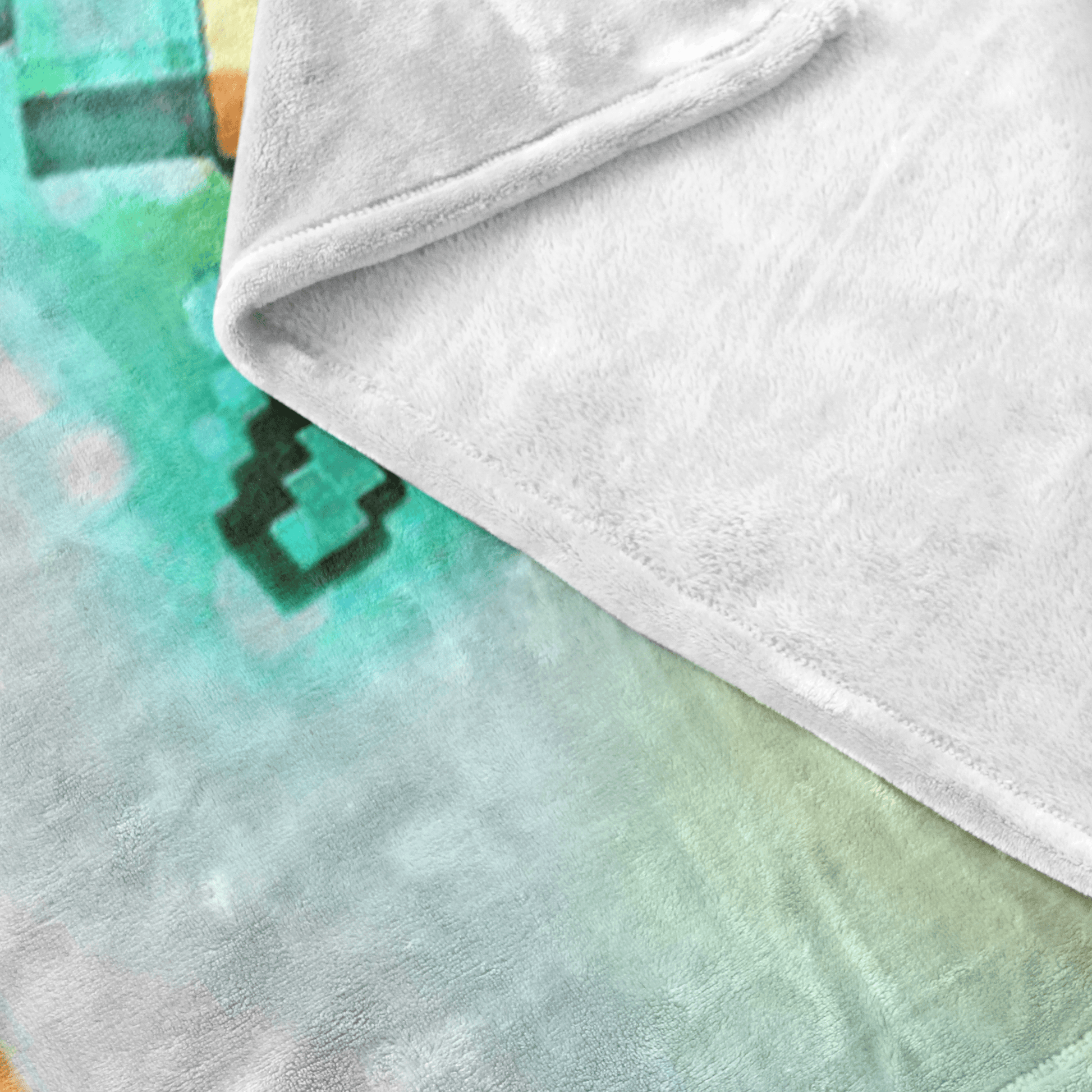 Minecraft Fleece Blanket Steve Diamond Sword Brightum White Blanket - Lusy Store