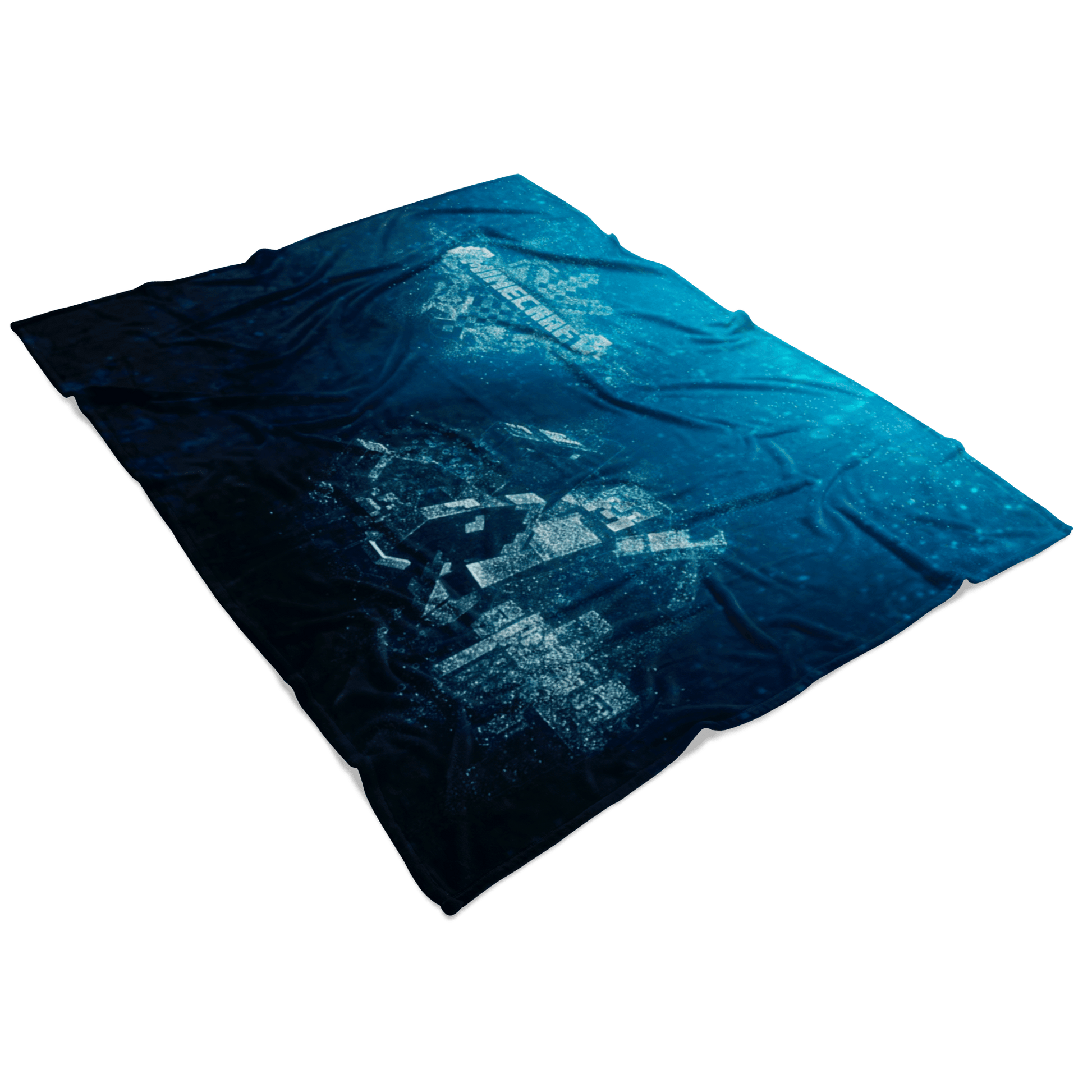 Minecraft Fleece Blanket Steve Diamond Sword Bubbles Blue Blanket - Lusy Store