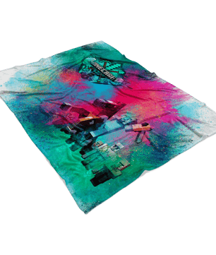 Minecraft Fleece Blanket Steve Diamond Sword Color Dust Blue Blanket - Lusy Store