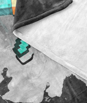 Minecraft Fleece Blanket Steve Diamond Sword Color Splash Black Blanket - Lusy Store
