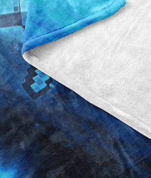 Minecraft Fleece Blanket Steve Diamond Sword Commando Black Blanket - Lusy Store