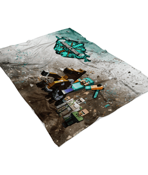 Minecraft Fleece Blanket Steve Diamond Sword Cortisol Grey Blanket - Lusy Store