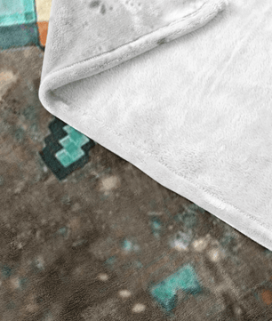 Minecraft Fleece Blanket Steve Diamond Sword Cortisol Grey Blanket - Lusy Store