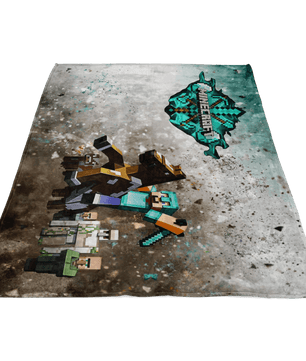 Minecraft Fleece Blanket Steve Diamond Sword Cortisol Grey Blanket - Lusy Store